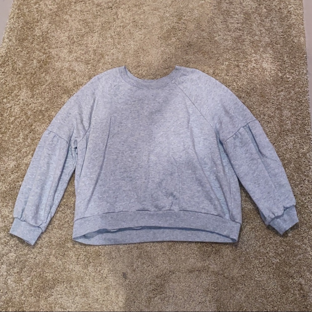 Grey American Eagle sweatshirt with bell sleeves